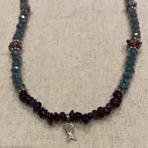 Austrian crystal and garnet necklace